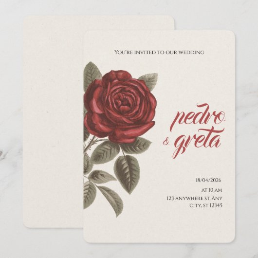 wedding invitation einladung (Vorne/Hinten)