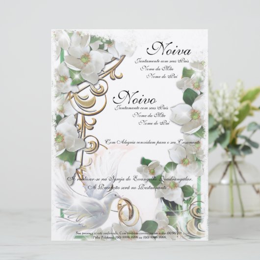 Wedding Invitation Einladung (Stehend Vorderseite)