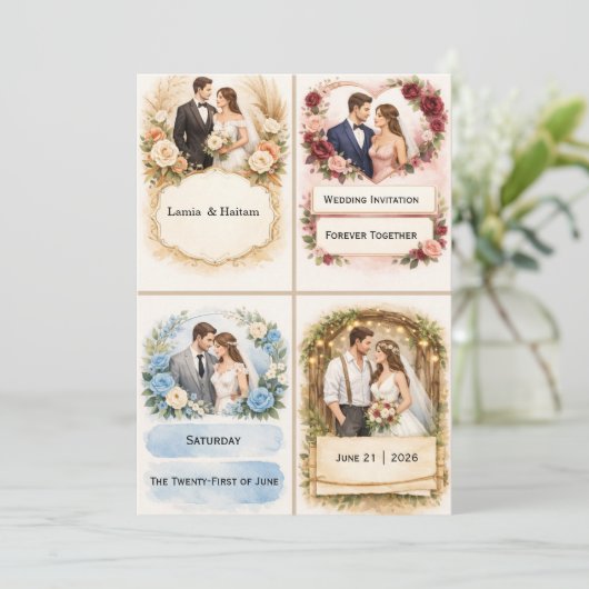 Wedding Invitation Einladung (Stehend Vorderseite)