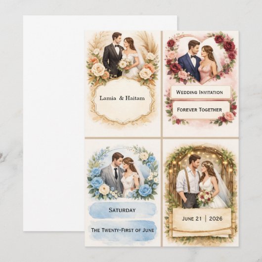 Wedding Invitation Einladung (Vorne/Hinten)