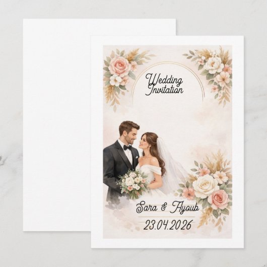 wedding Invitation Einladung (Vorne/Hinten)