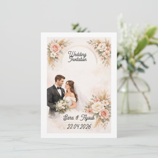 wedding Invitation Einladung (Stehend Vorderseite)