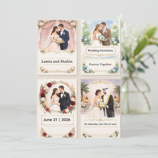 Wedding Invitation Einladung (Stehend Vorderseite)