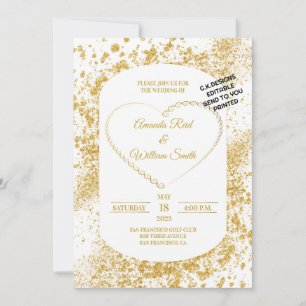 Wedding invitation Elegant Gold wedding invitation Einladung