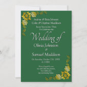 Wedding Invitation Emerald Green Gold White  Einladung (Vorderseite)