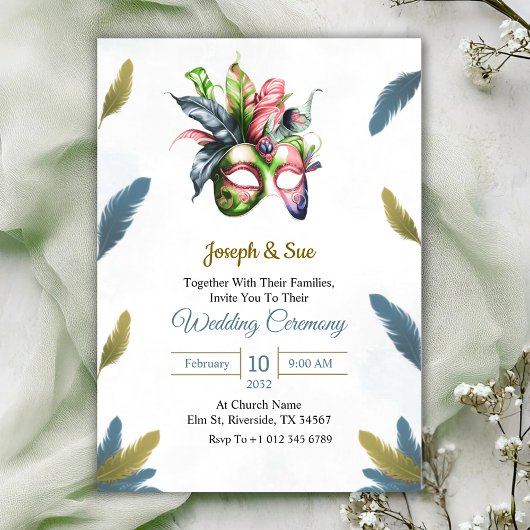 Wedding invitation featuring tropical flowers einladung