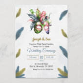 Wedding invitation featuring tropical flowers einladung (Vorderseite)