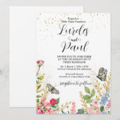  Wedding invitation Floral Butterfly Einladung (Vorne/Hinten)