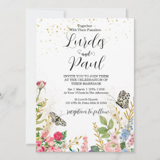  Wedding invitation Floral Butterfly Einladung