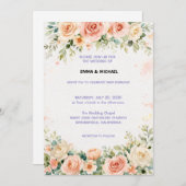 Wedding Invitation Floral Einladung (Vorne/Hinten)