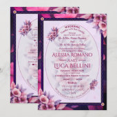 Wedding Invitation Floral Elegant Minimalist Einladung (Vorne/Hinten)