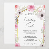  Wedding invitation Floral Pink Einladung (Vorne/Hinten)