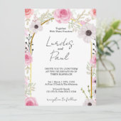  Wedding invitation Floral Pink Einladung (Stehend Vorderseite)