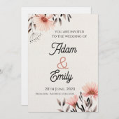 Wedding Invitation Flower Einladung (Vorne/Hinten)