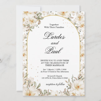  Wedding invitation Flower Vintage White Einladung