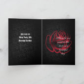 Wedding Invitation - Gothic Black w Rose Petals Einladung (Innenseite)