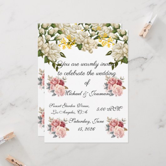 Wedding Invitation Karte (Vorderseite/Rückseite Beispiel)