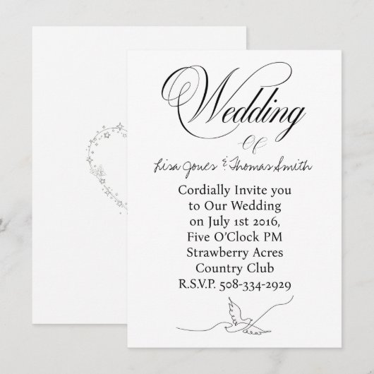 Wedding invitation simple einladung (Vorne/Hinten)