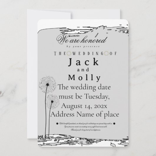 Wedding invitation Simplicity that speaks of luxry Einladung (Vorderseite)