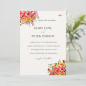 Wedding Invitation Watercolour floral rustic Einladung (Stehend Vorderseite)