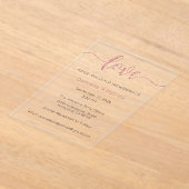 Wedding Invitation, Wedding Stationary, Heart Acryleinladungen (Ablage )