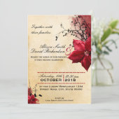 Wedding invitation with Netz flowers Einladung (Stehend Vorderseite)