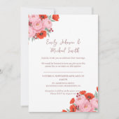 Wedding Invitation with Peonies and Poppies Einladung (Vorderseite)