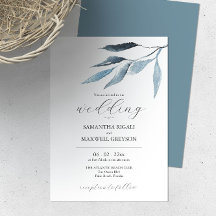 Wedding Invitations Dusty Blue Botanicals