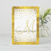 Wedding Invitations | Gold Foil Frame Confetti Einladung (Stehend Vorderseite)
