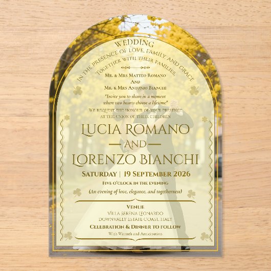 Wedding Invitations Minimalist Acrylic Invitation Acryleinladungen (Vorderseite)