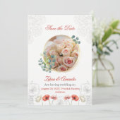 wedding invitations Save the Date watercolor flora Einladung (Stehend Vorderseite)