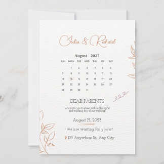 Wedding invitations with calendar 2024 einladung