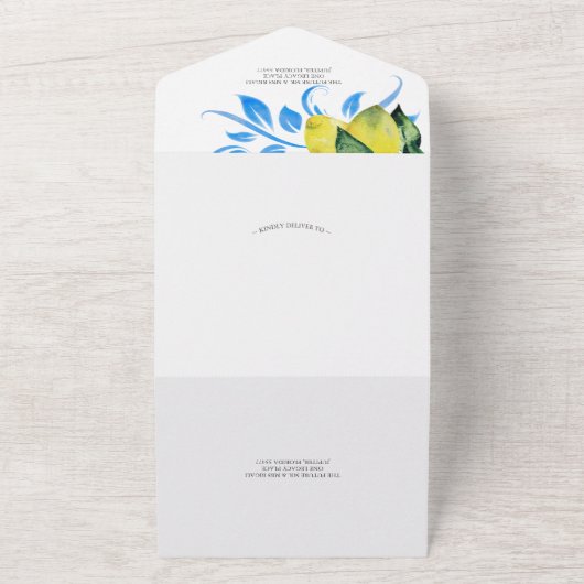 Wedding Invitations with RSVP Card Lemons All In One Einladung (Außenbereich)
