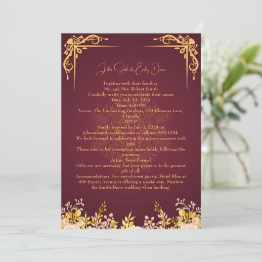 Wedding Invitations with Rsvp Qr Code Einladung (Stehend Vorderseite)