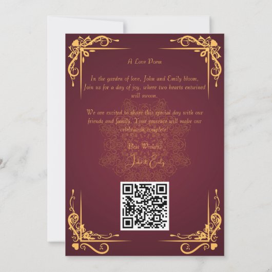 Wedding Invitations with Rsvp Qr Code Einladung (Rückseite)