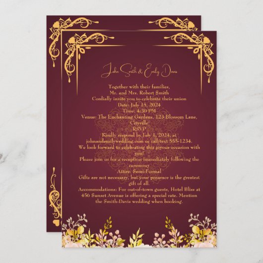 Wedding Invitations with Rsvp Qr Code Einladung (Vorne/Hinten)