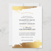WEDDING INVITE moderne luxuriöse goldvergoldete Ka Einladung (Vorderseite)