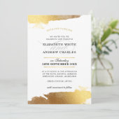 WEDDING INVITE moderne luxuriöse goldvergoldete Ka Einladung (Stehend Vorderseite)