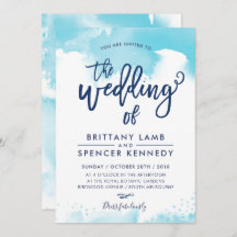 WEDDING INVITE moderne, stilvolle Aqua Blue Aqua