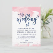 WEDDING INVITE moderne stilvolle marinebrosa Aquar Einladung (Stehend Vorderseite)