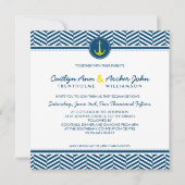 WEDDING INVITE nautischer Ankerherz gelb Einladung (Vorderseite)