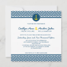 WEDDING INVITE nautischer Ankerherz gelb