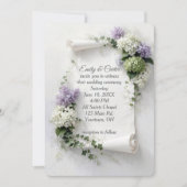 Wedding Invite Scroll with Lilacs and Hydrangeas  Einladung (Vorderseite)