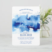 WEDDING INVITE stilvoller, schicker, wasserfarbene Einladung (Stehend Vorderseite)