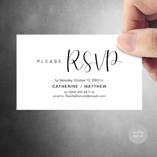 Wedding Invites RSVP Reminder, Modern Minimal Begleitkarte
