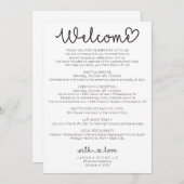 Wedding Itinerary - Wedding Welcome - Love Script Programm (Vorne/Hinten)