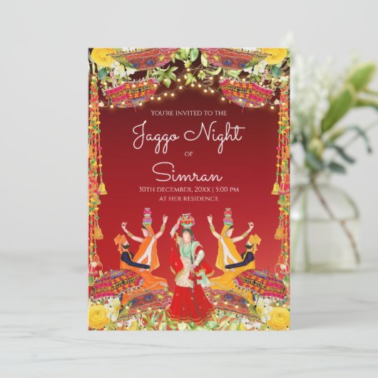 Wedding Jaggo lädt als Jago Einladungen ein (Stehend Vorderseite)