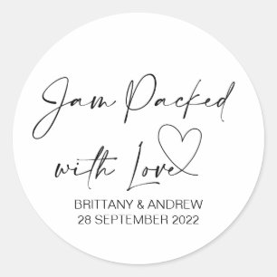 Wedding Jam Jar Gevor Jam mit Liebe verpackt Runder Aufkleber