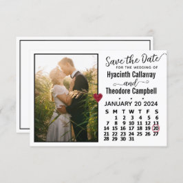 Wedding Januar 2024 Kalender Custom Foto White Save The Date