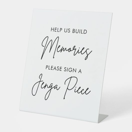 Wedding Jenga Guest Book Sign Sockelschild (Vorderseite)